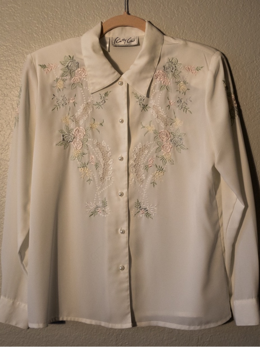 Classic Embroidered Cream Blouse by